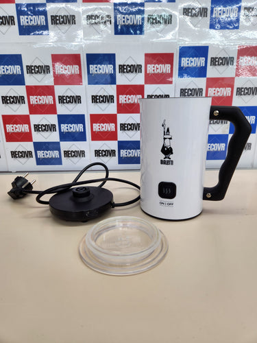 Bialetti Leche Frother Eléctrico, Leche Frother por Cappuccino, Capacidad 150 ml Cappuccino or 300 ml Caliente Leche, Blanco
